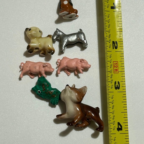 Vintage Lot Of Mini Animals Lot Monopoly Dog Piece Cat Pigs Fox Collectible Rare - Picture 6 of 16